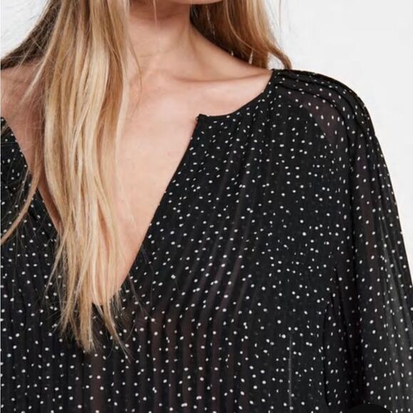 Rag & Bone Classic Fit Brandy Viscose Gauzey Sheer Pleated Longsleeve Top Blouse - Picture 13 of 13